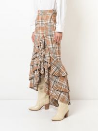 plaid ruffle midi skirt at Farfetch